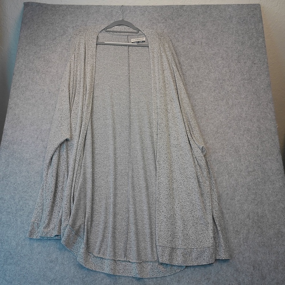 Magellan Outdoors Womens 2X Grey Marl Open Front Cardigan Sweater Classic Fit